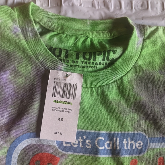 Let's Call The Exorcist Acid Wash T-Shirt By Steven Rhodes Hot Topic Exclusive - Picture 4 of 6